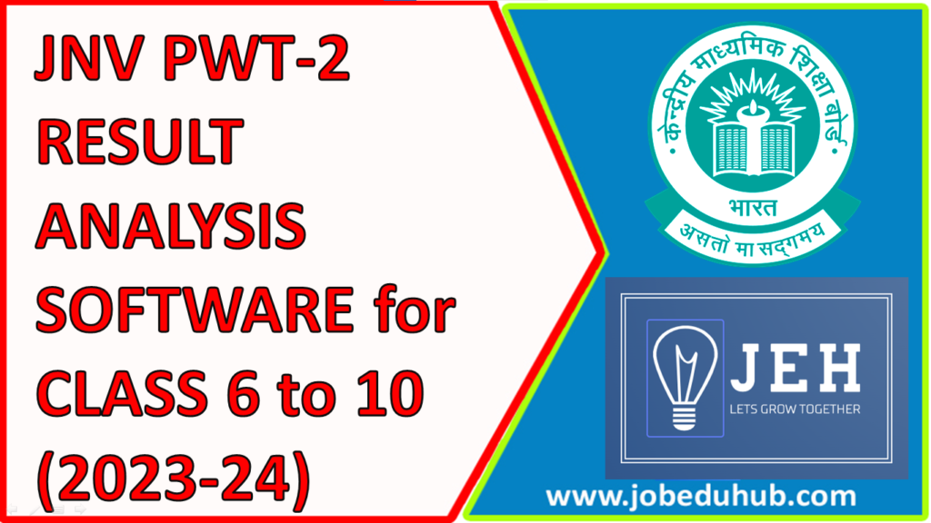 JAWAHAR NAVODAYA VIDYALAYA (CBSE) Class-XII Unit Test-1 (UT-1 exam) RESULT Analysis Software for the Session-2023-24