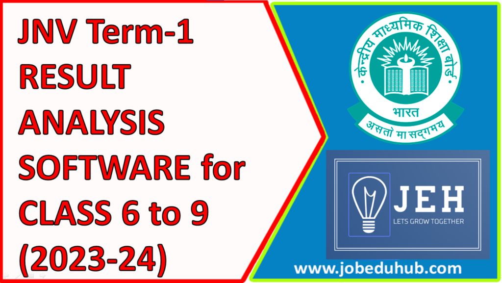 We heartily welcomes our all viewers, we are providing result analysis software for all JAWAHAR NAVODAYA VIDYALAYA (CBSE) Class-XI Science Unit Test-2 (UT-2 exam) RESULT Analysis Software for the Session-2023-24 CBSE affiliated schools.