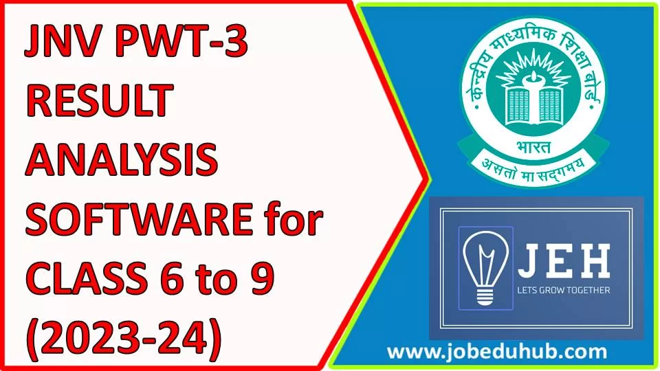 JAWAHAR NAVODAYA VIDYALAYA (CBSE) Class-6 to 9 Periodic Written Test-3 (PWT-3 exam) RESULT Analysis Software for the Session-2023-24