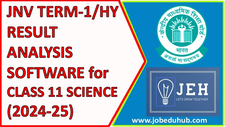 JAWAHAR NAVODAYA VIDYALAYA (CBSE) Class-11 SCIENCE Term-1 (Half Yearly examination) RESULT Analysis Software for the Session-2024-25