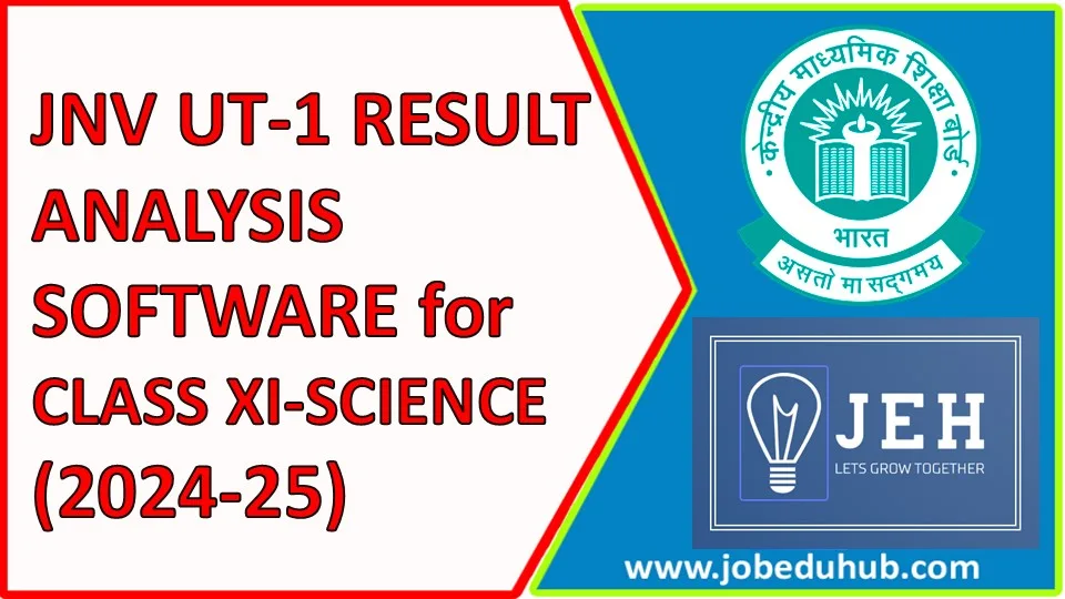 JAWAHAR NAVODAYA VIDYALAYA (CBSE) Class-XI Science Unit Test-2 (UT-2 exam) RESULT Analysis Software for the Session-2024-25.