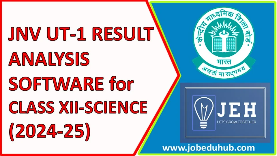 JAWAHAR NAVODAYA VIDYALAYA (CBSE) Class-XII Science Unit Test-2 (UT-2 exam) RESULT Analysis Software for the Session-2024-25.